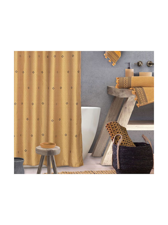 Nef-Nef Homeware Insignia Κουρτίνα Μπάνιου Υφασμάτινη με Τρουκς 180x180 cm Bordo