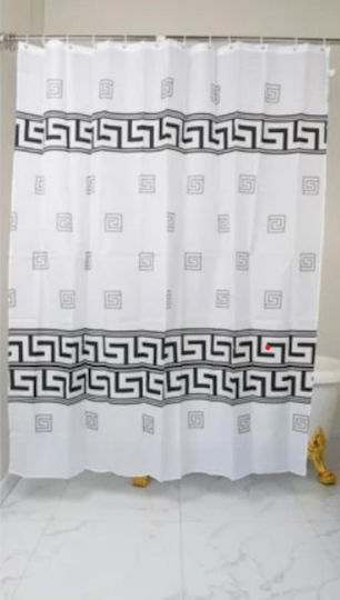 Inter Ceramic White Shower Curtain