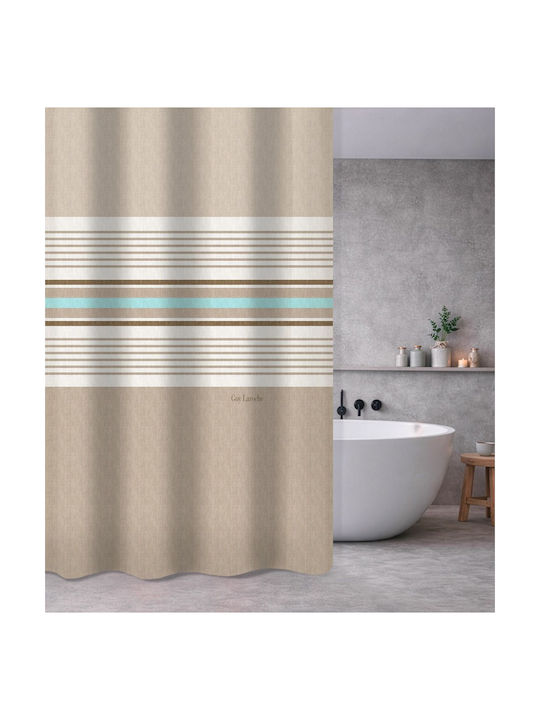 Guy Laroche Pinstripe Duschvorhang Stoff mit Tülle 240x185cm Natürliche