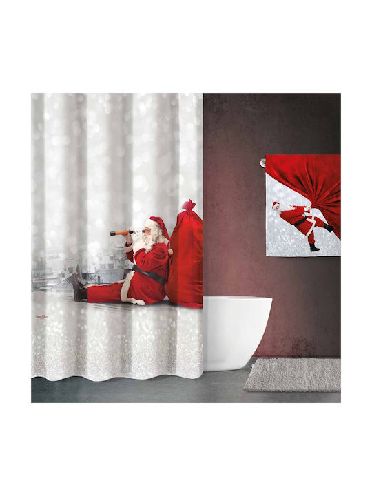 Saint Clair Christmas 412 Fabric Shower Curtain 180x200cm White