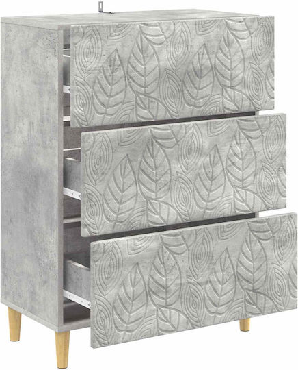 Büroaufbewahrungsschublade aus Holz Graues Beton 66x34,5x90cm