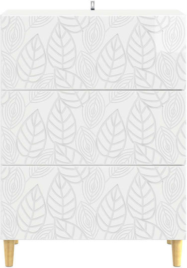 Büroaufbewahrungsschublade und -schrank Holzweiß 66x34,5x90cm