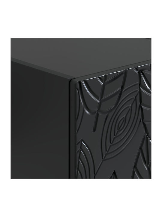 Cabinet De Birou Din Lemn Negru 66x34.5x90cm