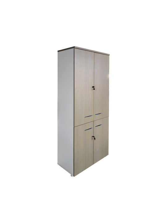 Büroaufbewahrungsschrank Armadi Holzschatten Weiß 80x40x200cm