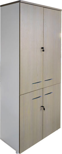 Pakketo Büroaufbewahrungsschubladen und -schränke Holzschrank Büro Weiß 80x40x200cm