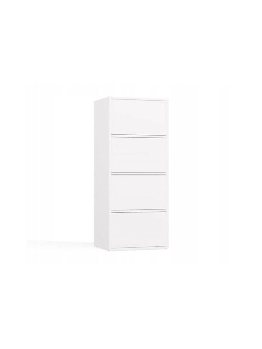 Büroaufbewahrungsschublade Alma Holz Weiß 50x40x119cm