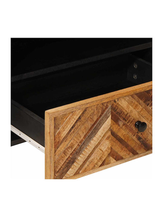 Chest of Drawers Bedroom Solid Wood & Metal Brown 80x33.5x46cm