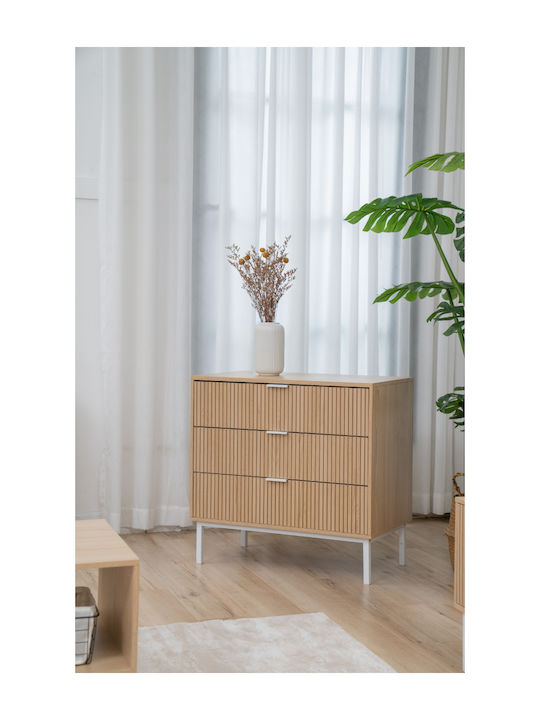 Haptic 3s Wooden Chest of Drawers with 3 Drawers 72x40x69.5cm