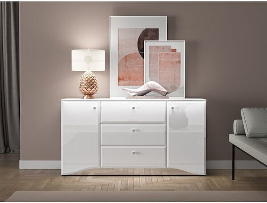 Συρταριέρα Креватокамарас Дървена Romlevo 101 Glossy White, White 160x40x84бр