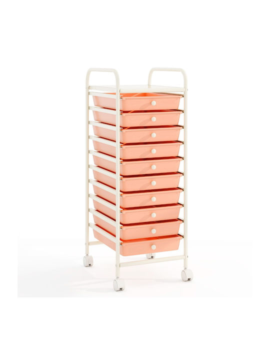 Metallic Chest of Drawers with 10 Drawers Multicolored 37x30x86cm
