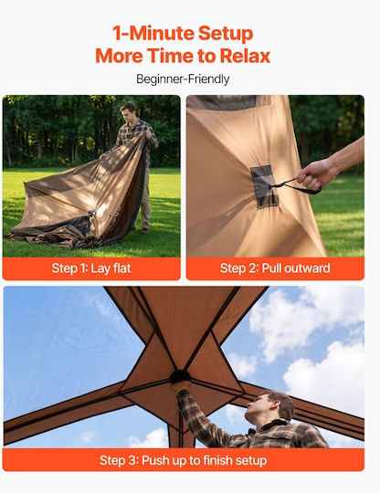 Vevor Camping Storage Tent Khaki for 6 People 330x213x204cm