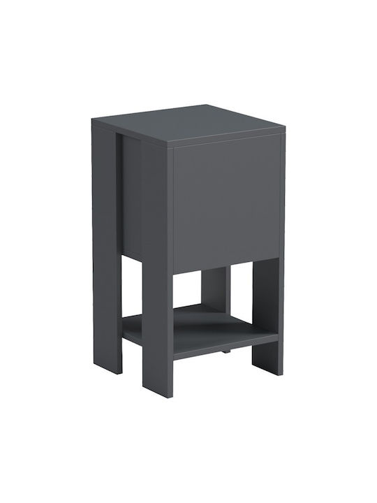 Bedside Table Reppo Wooden Gray 30x30x55cm