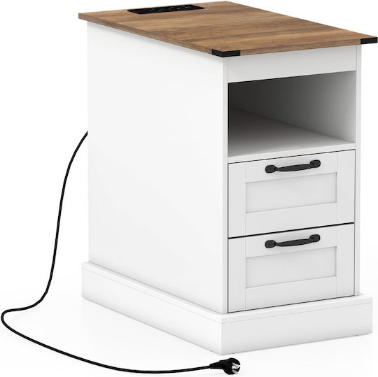 Ξύλινο με Μεταλλικά Πόδια Λευκό 62x60x35.5cm Ξύλινο με Μεταλλικά Πόδια Λευκό 62x60x35.5cm