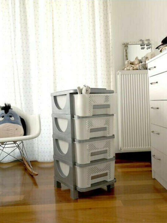 Homeplast Ούμα Συρταριέρα Πλαστική 5 Θέσεων Γκρι 42x38x95cm
