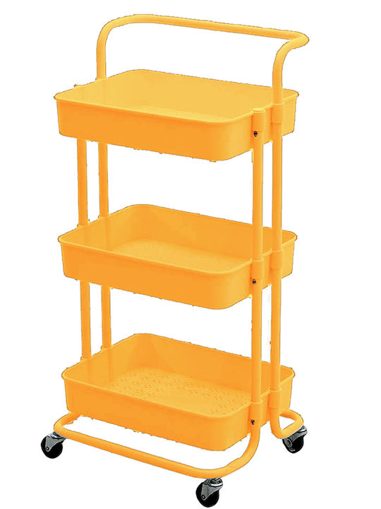 Bormann Metallic Kitchen Rack 3 Tiers Yellow 43x36x86cm
