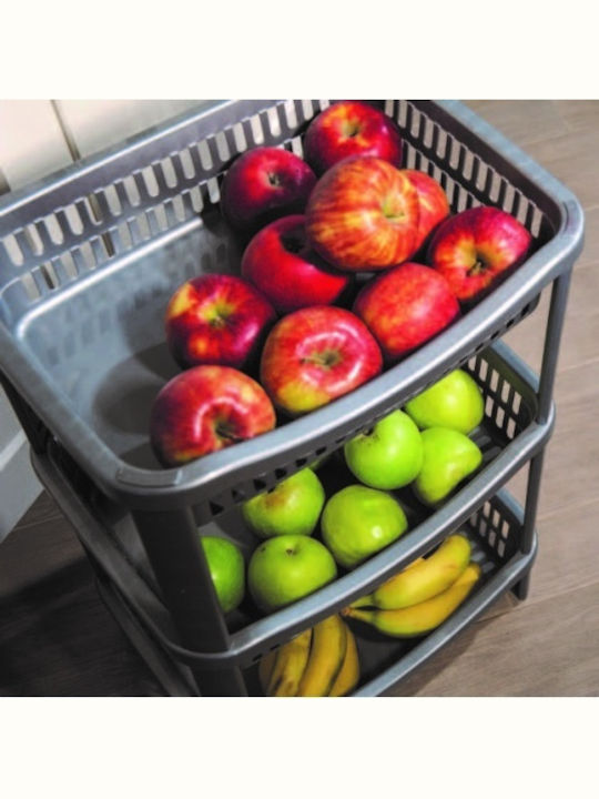 Viomes Kitchen Cart Plastic 3 Tiers White 41x31.5x57cm