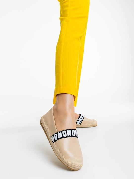 Espadrile Dama Din Piele În Culoare Bej