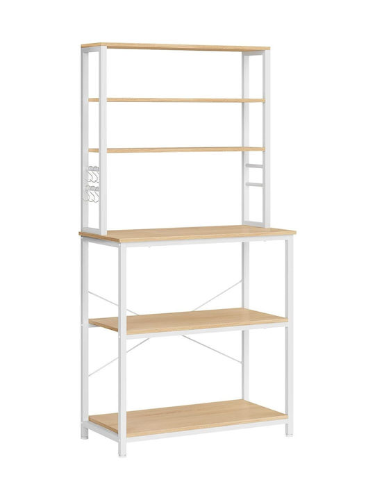 Vasagle Kitchen Rack Metallic 6 Tiers White 40x40x167cm