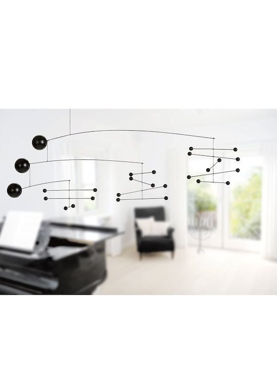Flensted Mobiles Kids Room Decorative Mobile Black Agreement in 3 Moves 18x65cm