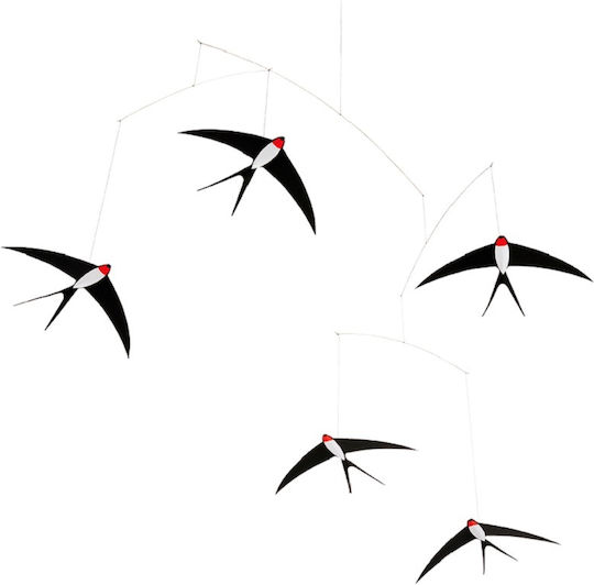 Flensted Mobiles Παιδικό Διακοσμητικό Μόμπιλε Δωματίου Γκρι Flying Swallows 53x70cm