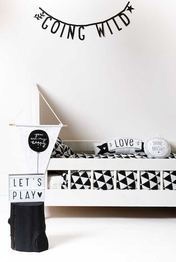 A Little Lovely Company Kids Decorative Garland Black made of Fabric Don't Forget to Dream