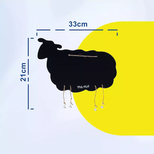 Uncle George Kids Decorative Hanging Animals Black Metal in Shape of Sheep 33x0.3x21εκ.