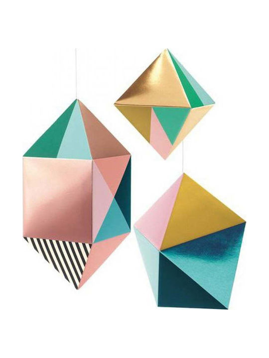 Djeco Kids Wall Decor Room Mobile Beige Made of Wood Rhombuses