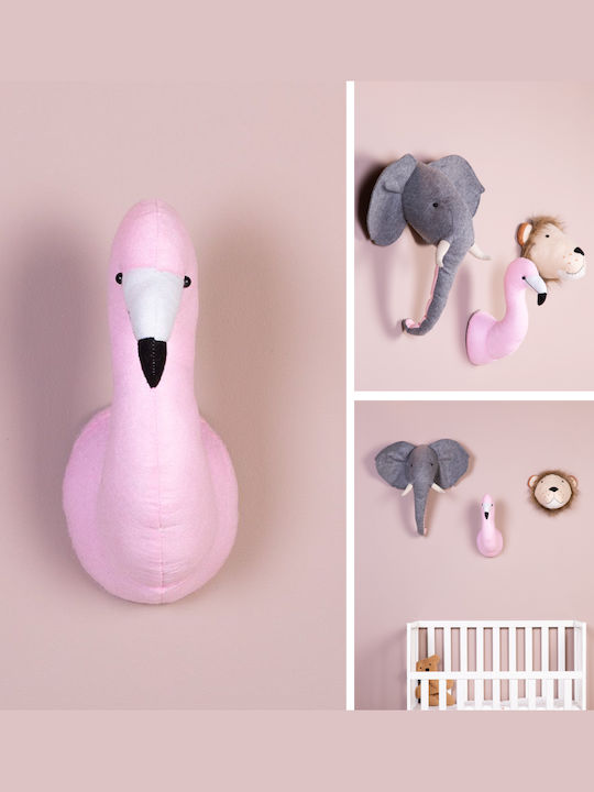 Childhome Cap de Animal Decorativ pentru Copii Animale Roz din Țesătură Flamingo 25x15x39εκ.
