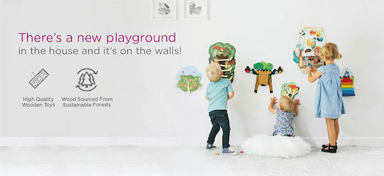 Kids Wall Decor Animals Green made of Wood Frog
