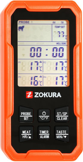 Zokura Безжичен Дигитален Термометър за Фурна с Игла +30°C / +30°C