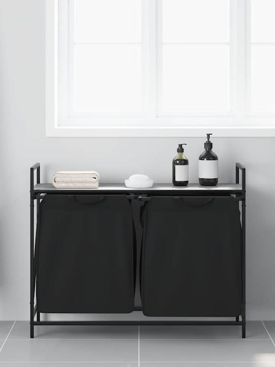 vidaXL Laundry Basket Fabric with Lid Gray