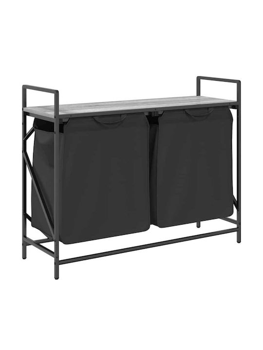 vidaXL Laundry Basket Fabric with Lid Gray