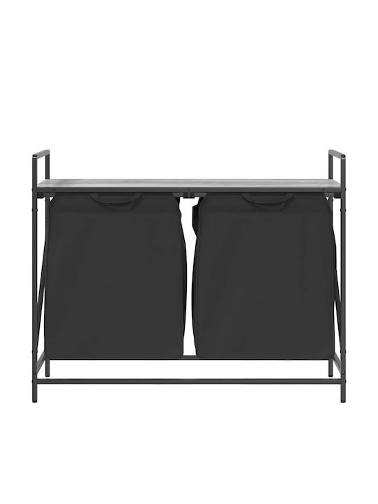 vidaXL Laundry Basket Fabric with Lid Gray