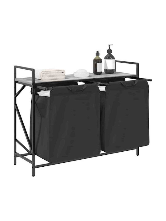 vidaXL Laundry Basket Fabric with Lid Gray