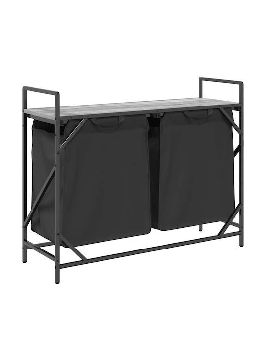 vidaXL Laundry Basket Fabric with Lid Gray