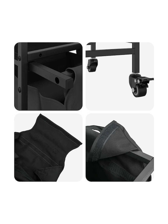 vidaXL Laundry Basket Fabric Black