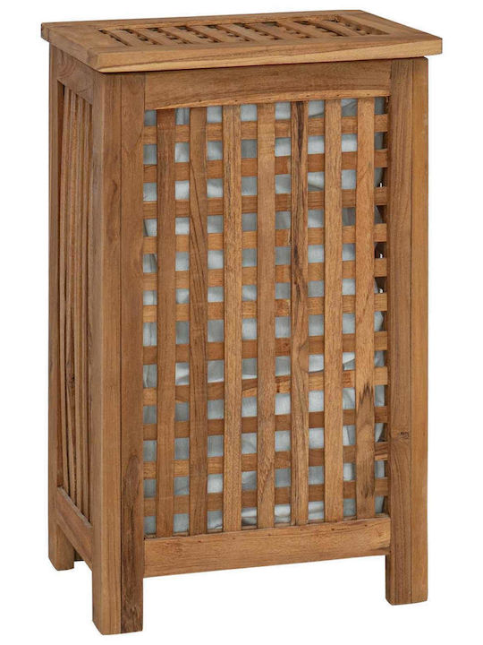 vidaXL Wooden Laundry Basket Set with Cap 35x25x60cm Brown