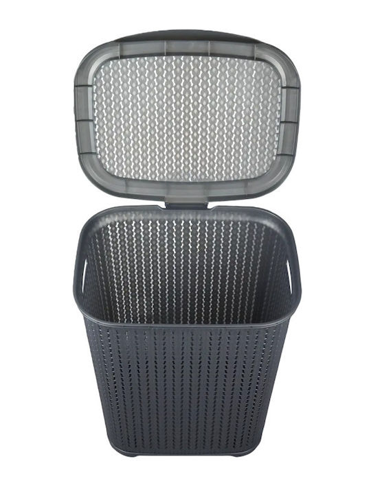 Sidirela Lace Laundry Basket Plastic 55lt with Cap 44x35x56cm Gray