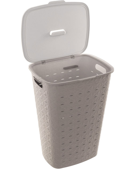 Curver Plastic Laundry Basket 56lt with Cap 42x31.6x60cm Beige