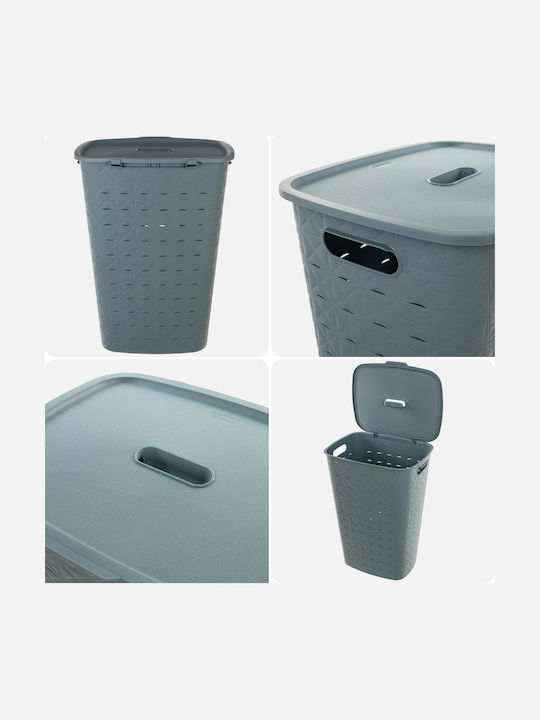 Curver Plastic Laundry Basket 56L with Cap 42x31.6x60cm Turquoise