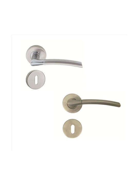 Import Hellas Lever Middle Door with Rosette Pair Oxide