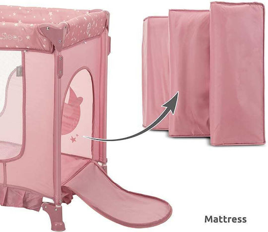 Lorelli Magic Sleep Laufstall 2 Ebenen mit Matratze Rosa