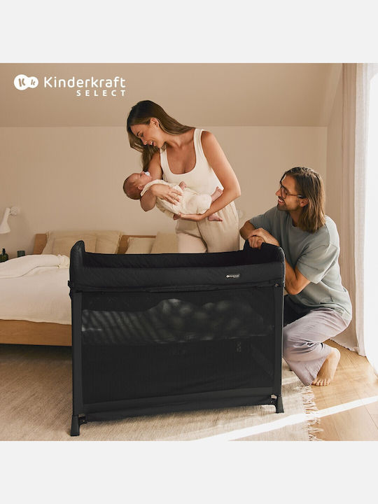 Kinderkraft Moon Dream Παρκοκρέβατο με Στρώμα Μαύρο