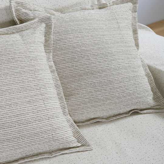 Nef-Nef Homeware Μαξιλάρι Καναπέ Malta Εκρού / Μαύρο 50x50εκ.