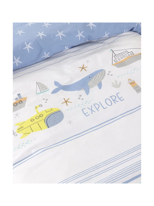 Nima Single Sheet Set with Elastic Band Cotton Sea Adventure 170x255cm 3pcs