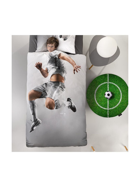 Saint Clair Σετ Σεντόνια Μονά Βαμβακερά Striker Γκρι 170x250cm 3τμχ