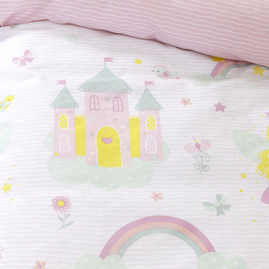 Nima Сет Полудвойни Памучни Спални Комплекти Fairy Розови 190x255см 3 Бройки