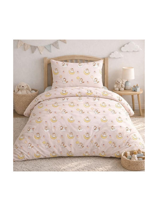 Astron Italy Kids Sheets Set Single Cotton Unicorn Balloon Beige 175x260cm 3 Pieces