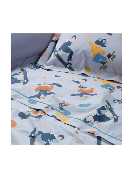 Das Home Kinderbettlaken Set Baumwolle 4985 Grau 170x260cm 4 Stück