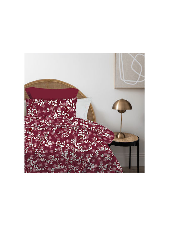 Astron Italy Σετ Σεντόνια Μονά Βαμβακερά Red Wine 175x260cm 3τμχ